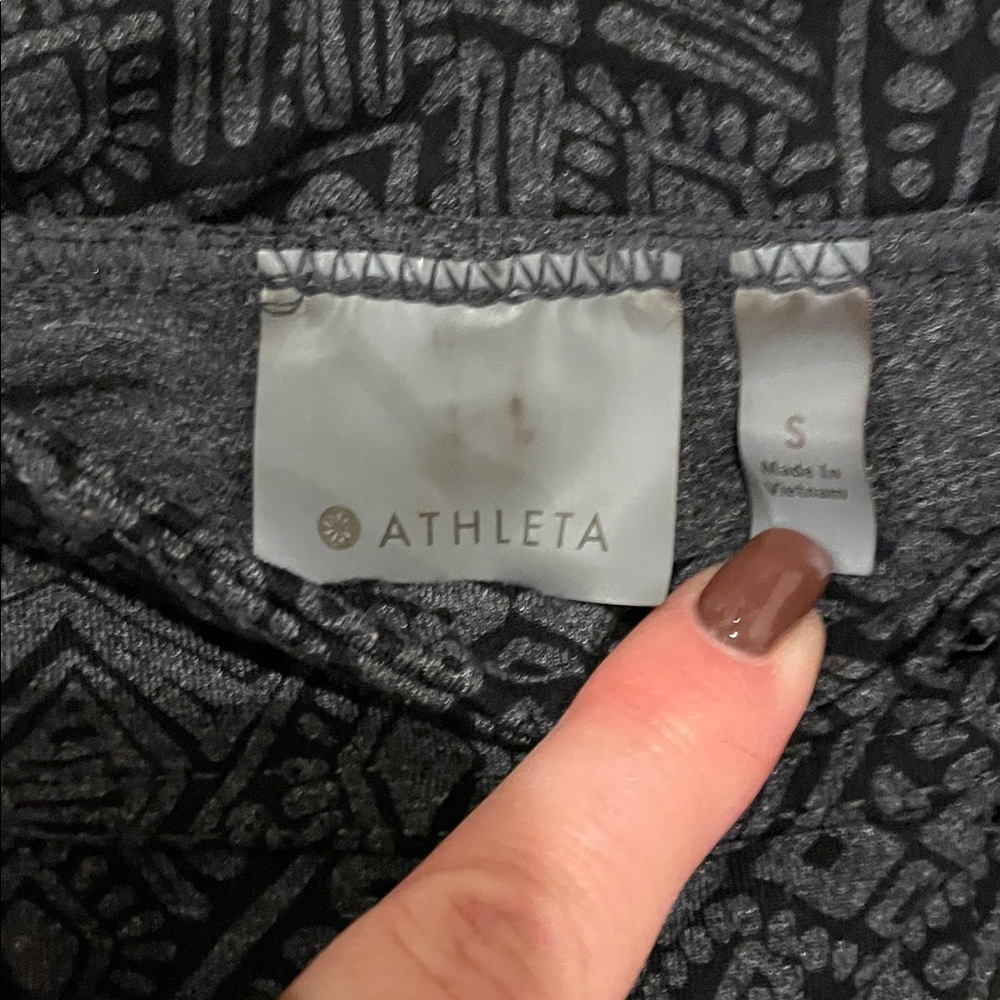 Athleta Charcoal Patterned Pants - Picture 2 of 3